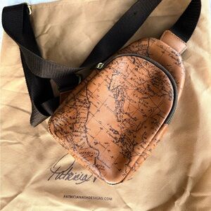 Patricia Nash Tan Map Print Crossbody
